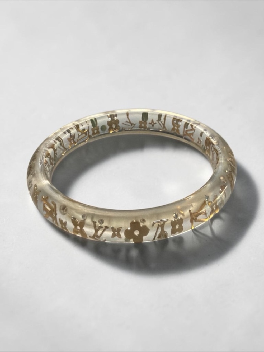 Louis Vuitton Resin Bangle with Gold Monogram Accents